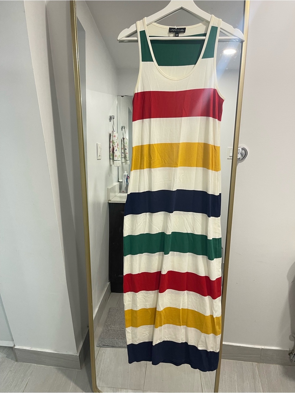 Hudson’s Bay Striped Tank Maxi Dress | Multicolor | Size Small Collectible - Picture 2 of 6